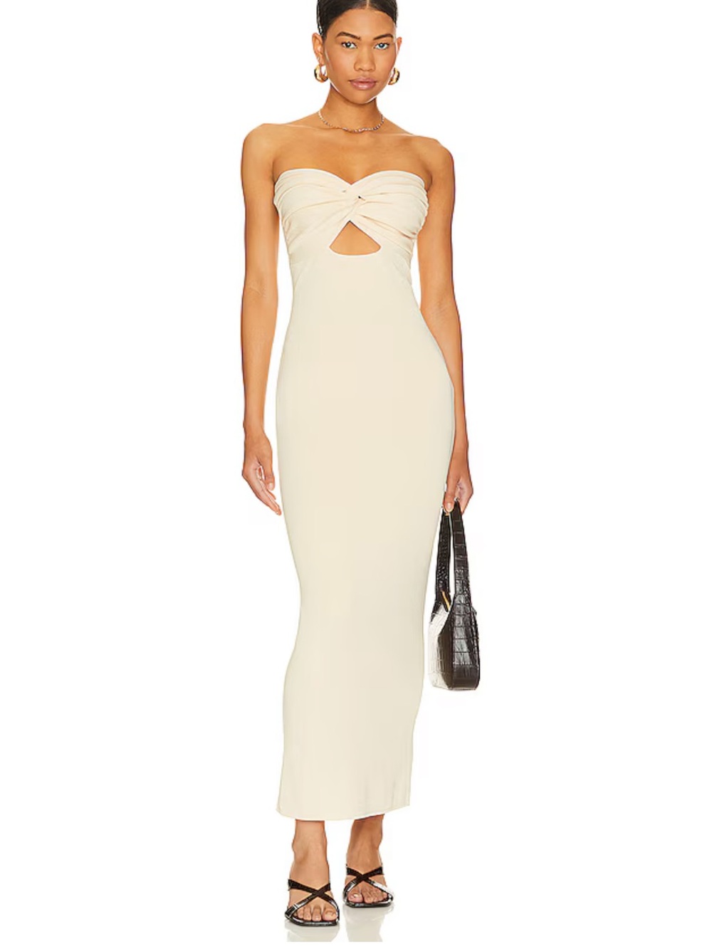 Sndys Maia Strapless Beige twist maxi dress XXS